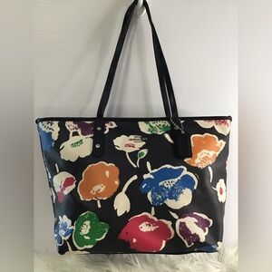 COACH Vintage City Zip Tote Bag Floral GUC